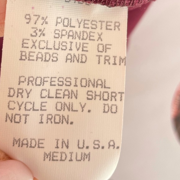 Vintage Chetta B. Evening Maroon Beaded Top, Mandarin Collar, Size Medium - Picture 8 of 9